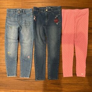 Vineyard Vines & Wonder Nation Bundle of 3 Kids Jeans and Leggings - 10/12